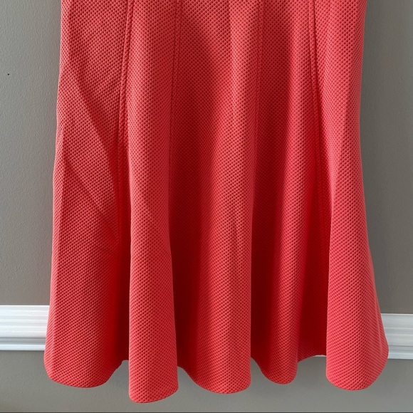 Rebecca Taylor Knit Pique Coral Colored Fit and Flare Mini Dress Women’s Size 8 - Picture 5 of 10